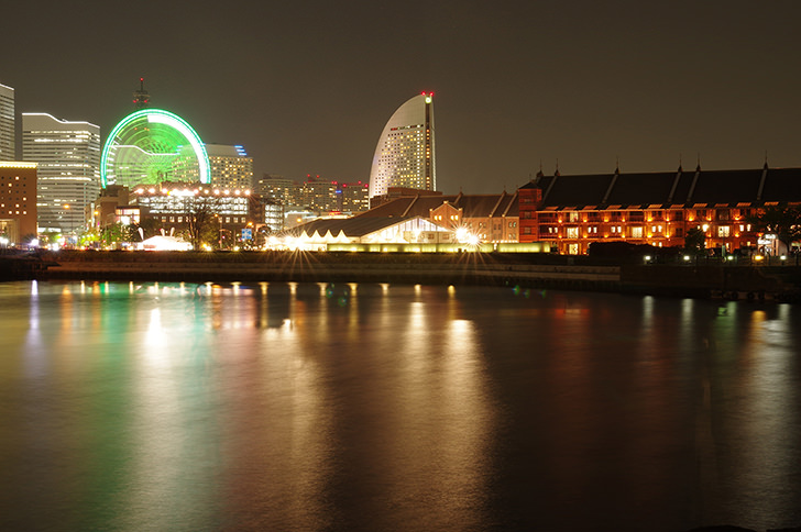 横浜の夜景のフリー写真素材
