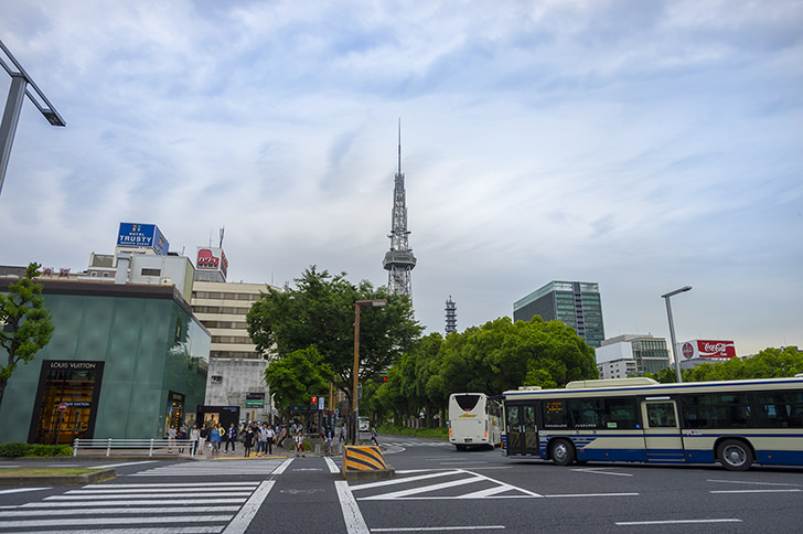 名古屋市栄の街並のフリー写真素材