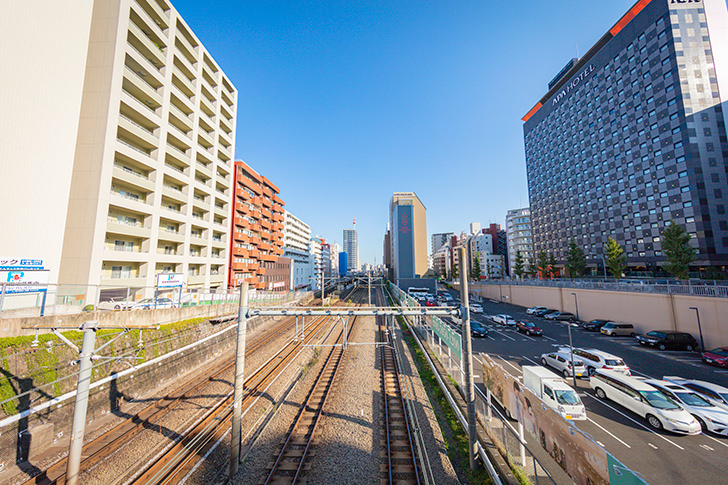 大塚駅付近 線路のフリー写真素材