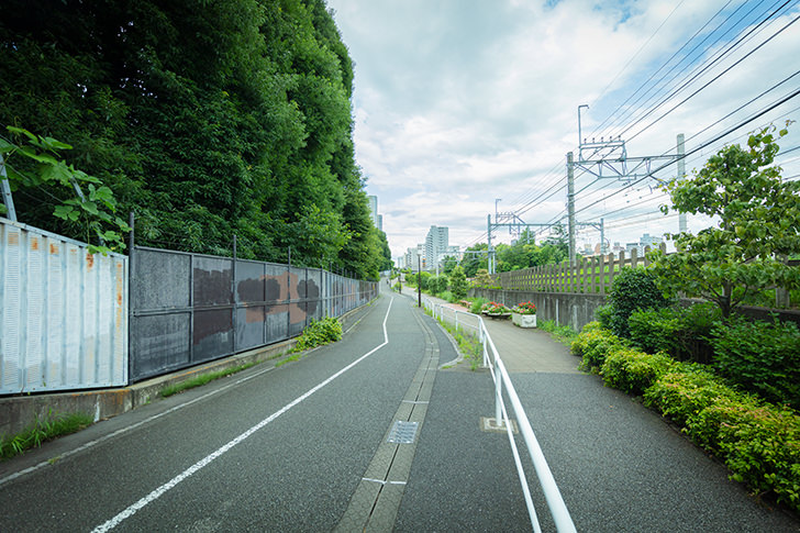 国分寺付近・中央線沿線の道のフリー写真素材