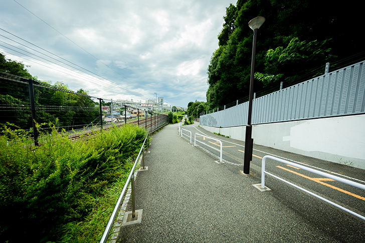 国分寺付近・中央線沿線の道のフリー写真素材