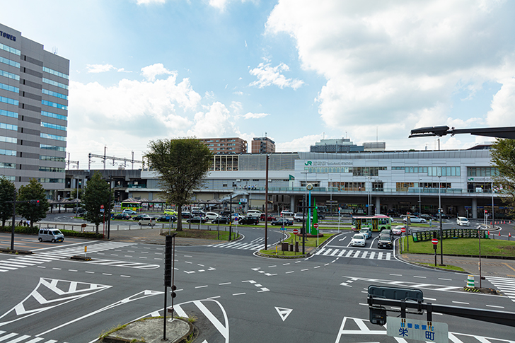 高崎駅東口のフリー写真素材