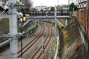 線路(上野毛駅付近)のフリー写真素材
