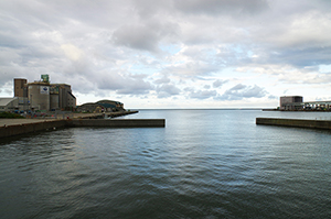 小樽の埠頭のフリー写真素材
