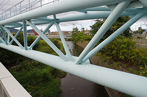 小樽の橋と川のフリー写真素材
