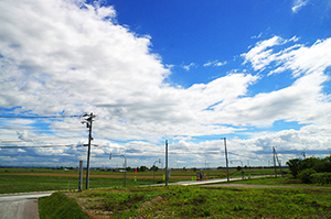 北海道当別の青空のフリー写真素材