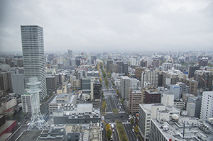 さっぽろテレビ塔から見た札幌の風景のフリー写真素材