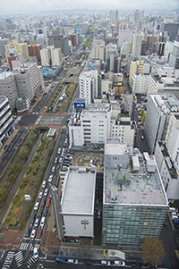 さっぽろテレビ塔から見た札幌の風景のフリー写真素材