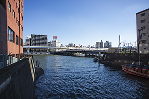 柳橋から見る隅田川のフリー写真素材