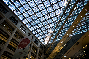 商業施設の天井のフリー写真素材