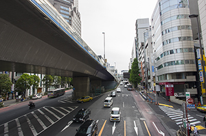 渋谷の道路のフリー写真素材