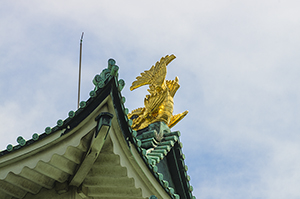 名古屋城の金の鯱のフリー写真素材