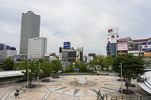 JR岐阜駅前のフリー写真素材