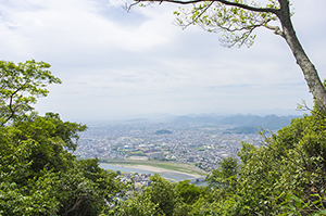 金華山から見る岐阜市の風景のフリー写真素材