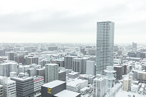 冬の札幌大通の風景のフリー写真素材