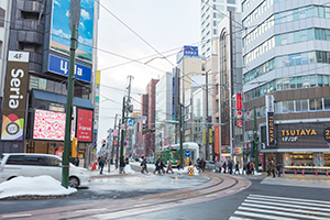 札幌大通り4プラ付近のフリー写真素材