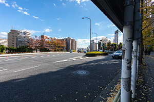 第一京浜(国道15号) 品川駅付近のフリー写真素材